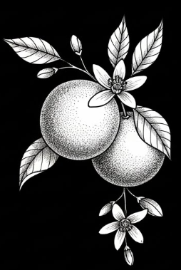 Lillies Citrus Illustration